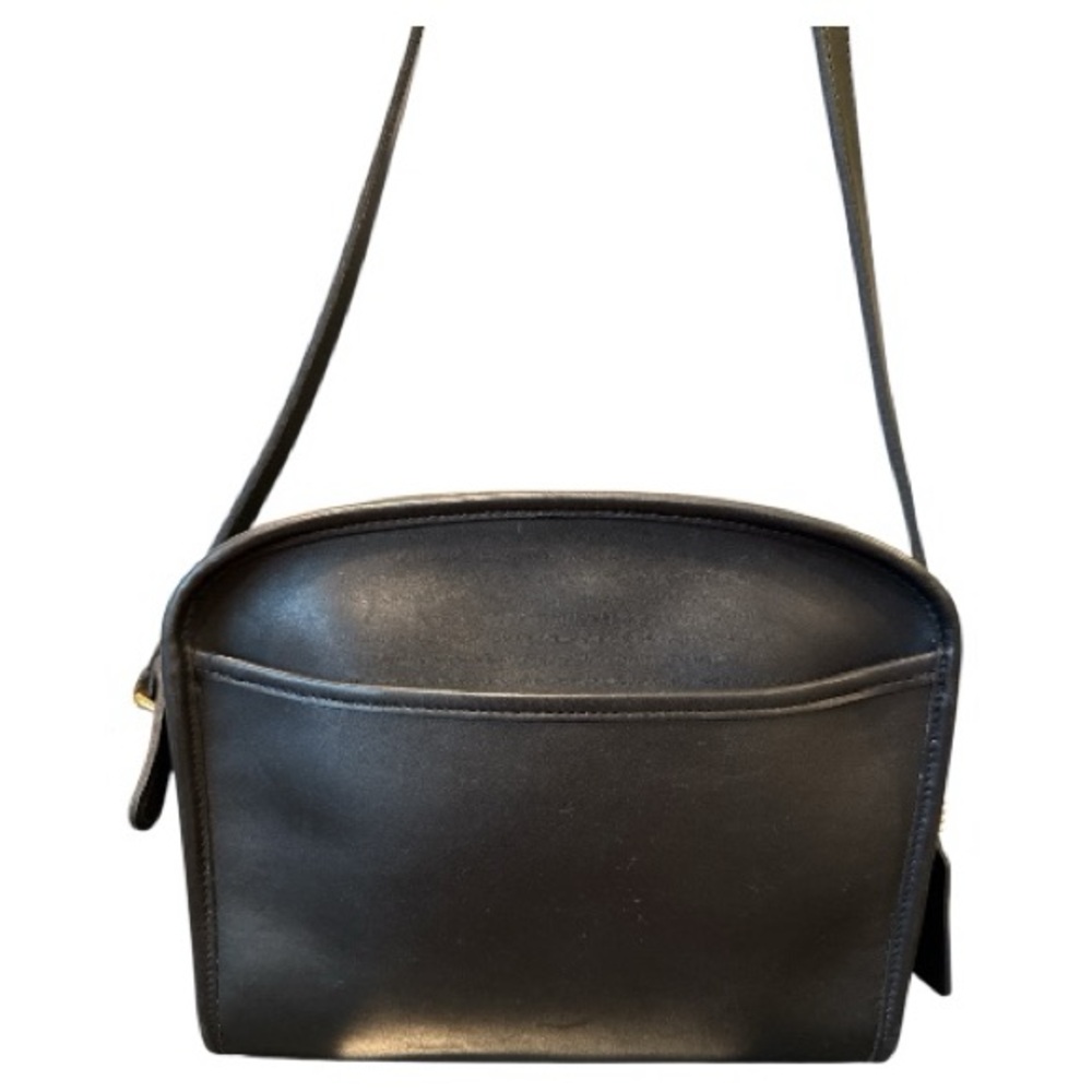 COACH METROPOLIS VINTAGE 9087 ZIP UP CROSSBODY SHOULDER BAG BLACK LEATHER - Picture 2 of 10
